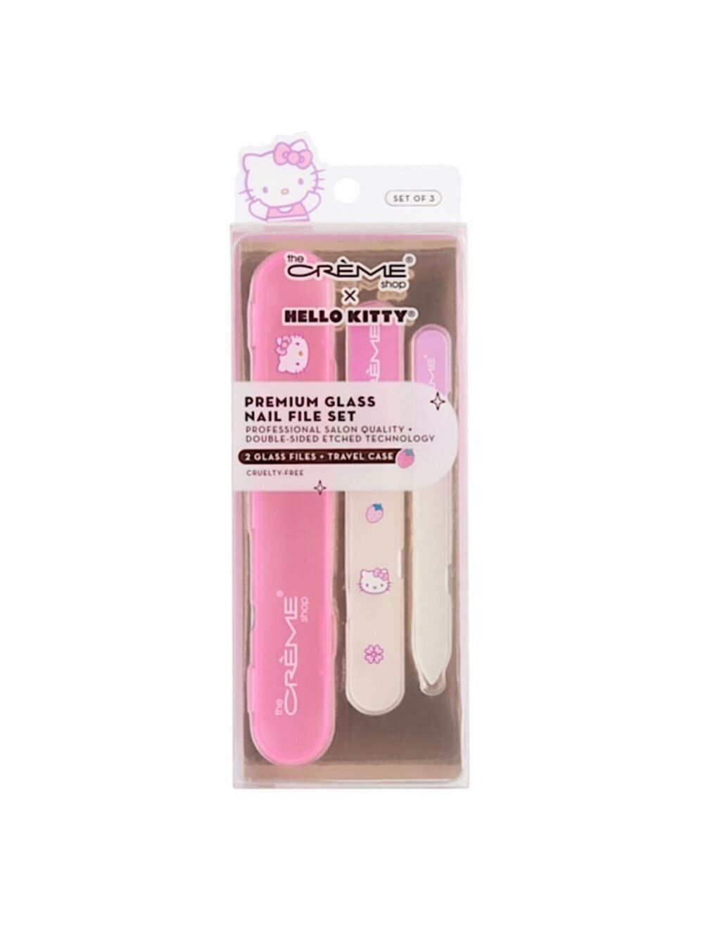 The Creme Shop Hello Kitty Glass Nail File Set - Pink and White NWT